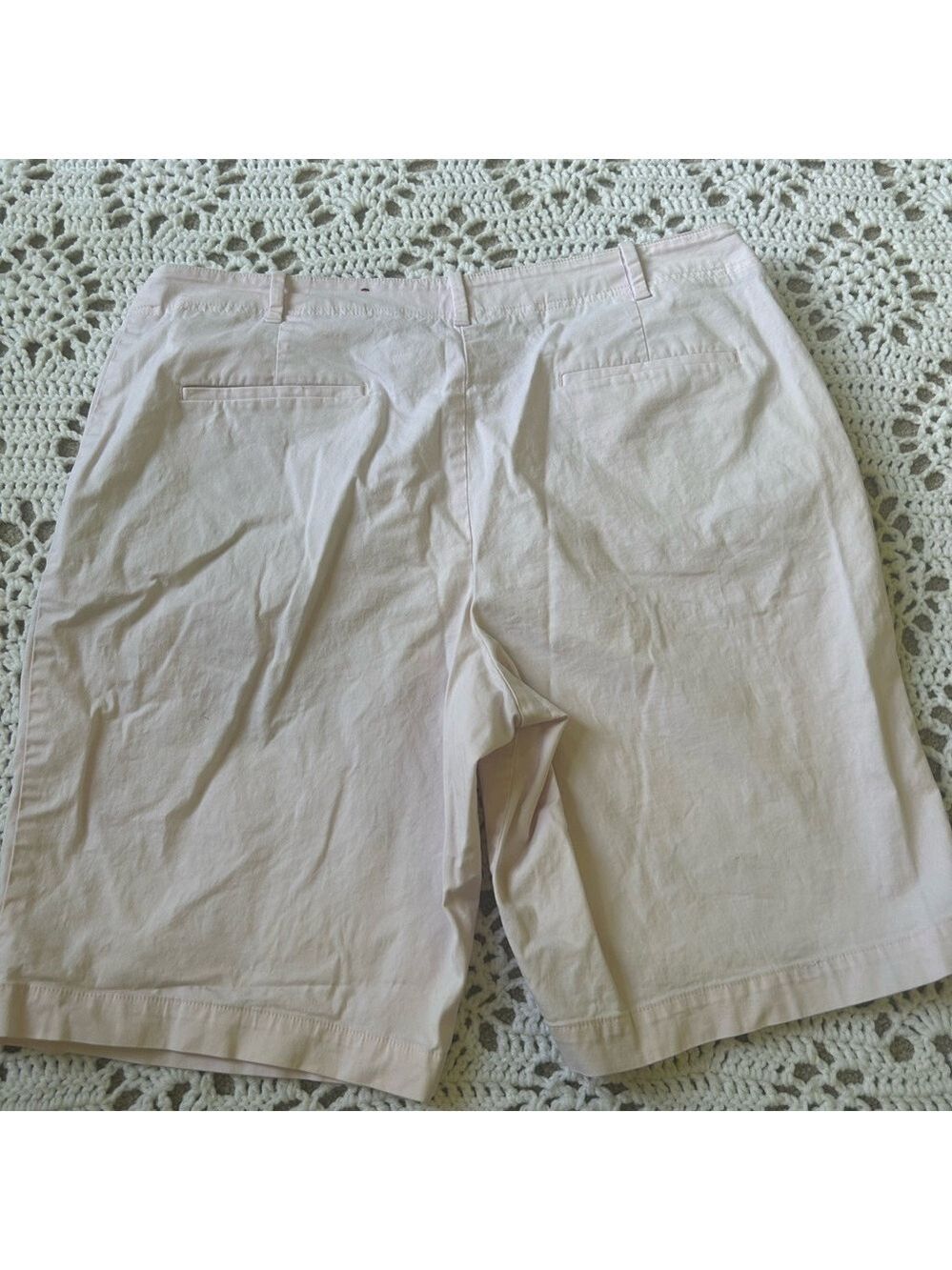 TALBOTS Bermuda Chino Casual Shorts 16 Pale Pink - Picture 9 of 9